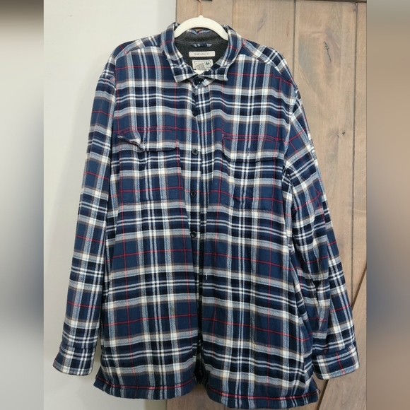 L.L.BEAN Men's Fleece-Lined Flannel Shirt, Traditional Fit. Classic Navy.Size XL - Picture 5 of 15